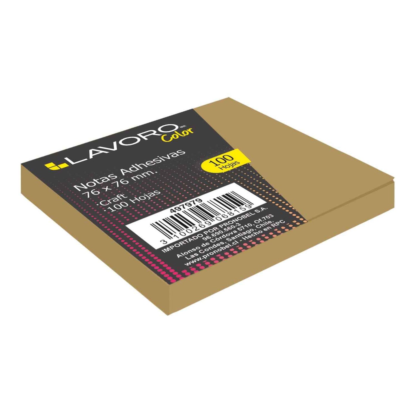 Nota Adhesiva 654 76x76 mm 100 Hojas Kraft | Lavoro