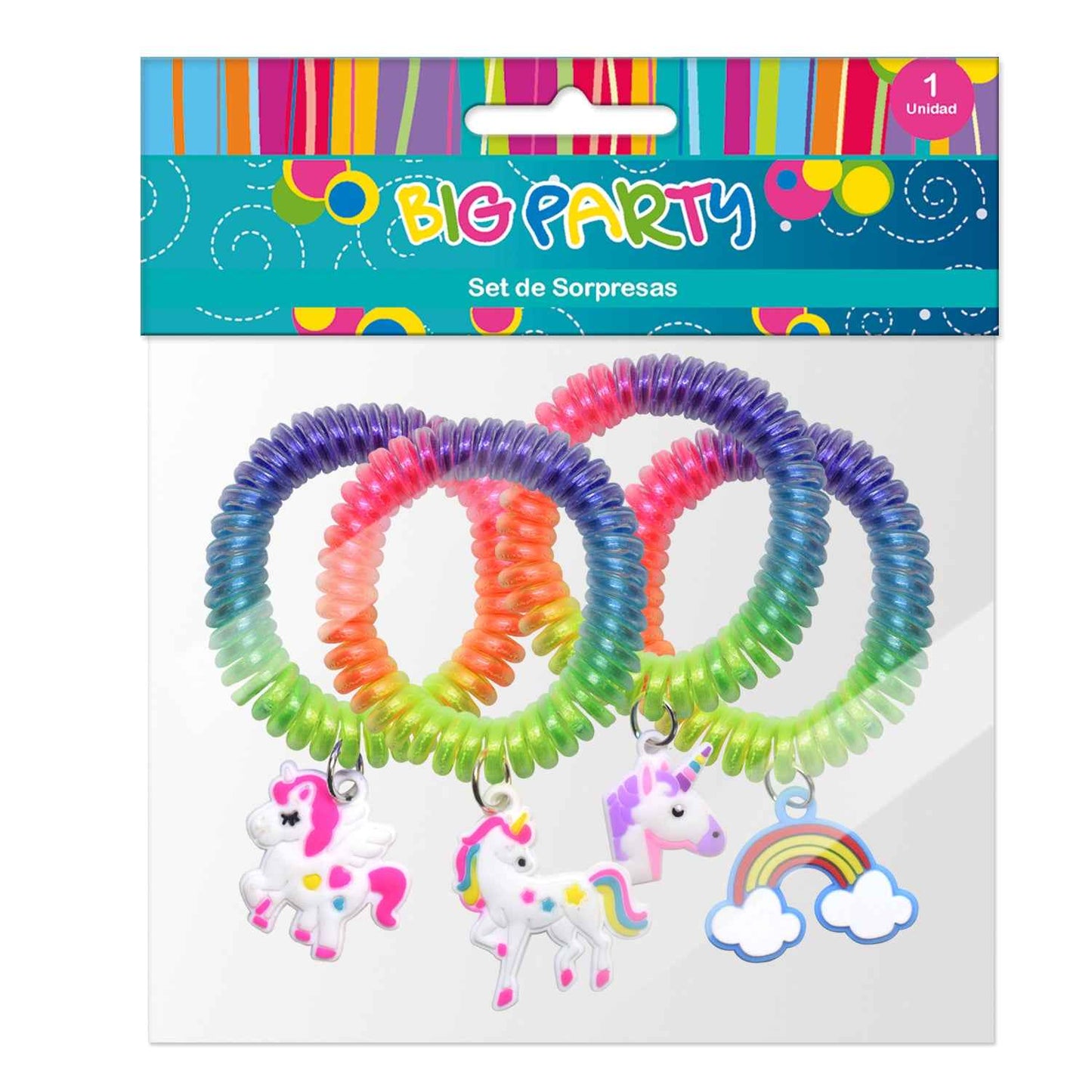 Set Sorpresas 4 Pulseras Figuras Unicornios | Big Party