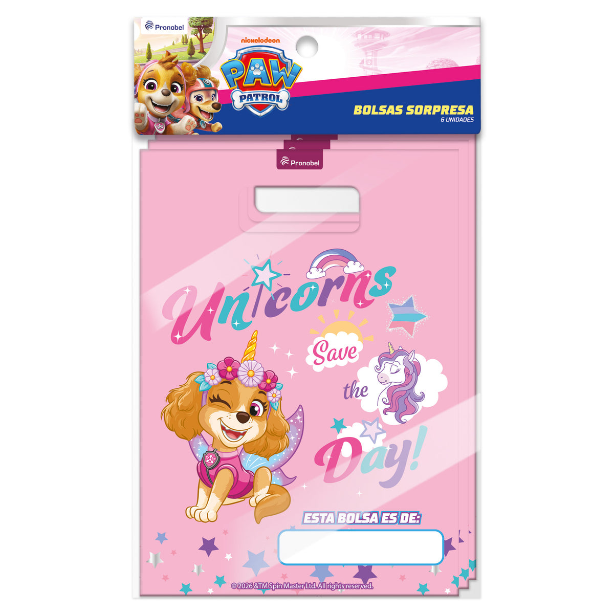 Bolsas Sorpresa 16x23 cm Skye 6 Un | Paw Patrol