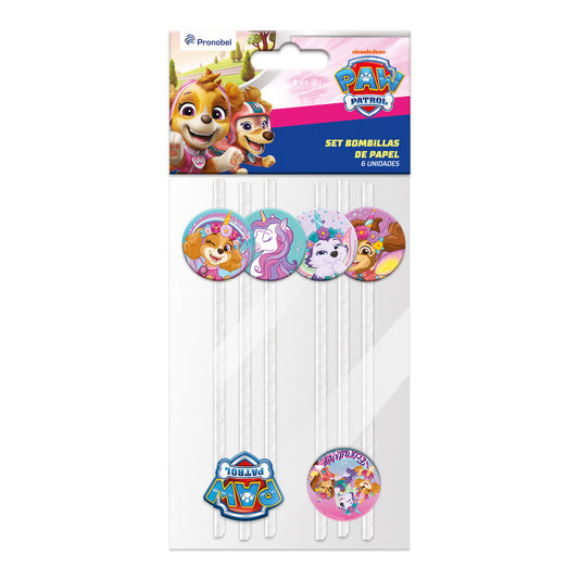 Bombillas De Papel 6x197 cm Skye 6 Un | Paw Patrol