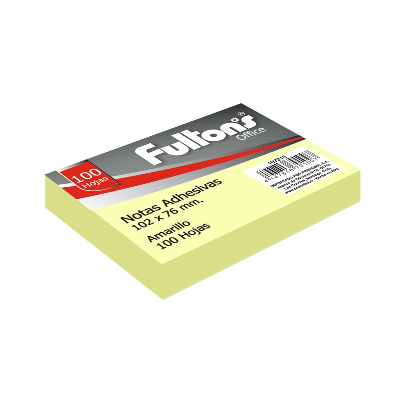 Nota Adhesiva 657 76x102 mm 100 Hojas Amarillo | Fultons