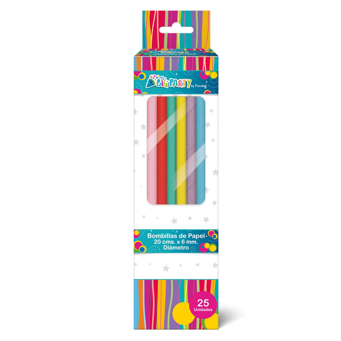 Bombilla Papel Color Surtido 25 unidades | Big Party