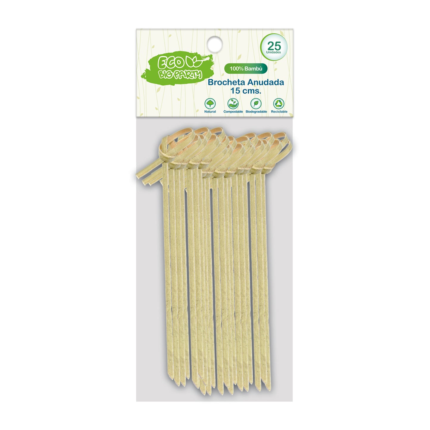 Brocheta Anudada 15 cm 25 Un | Big Party Eco