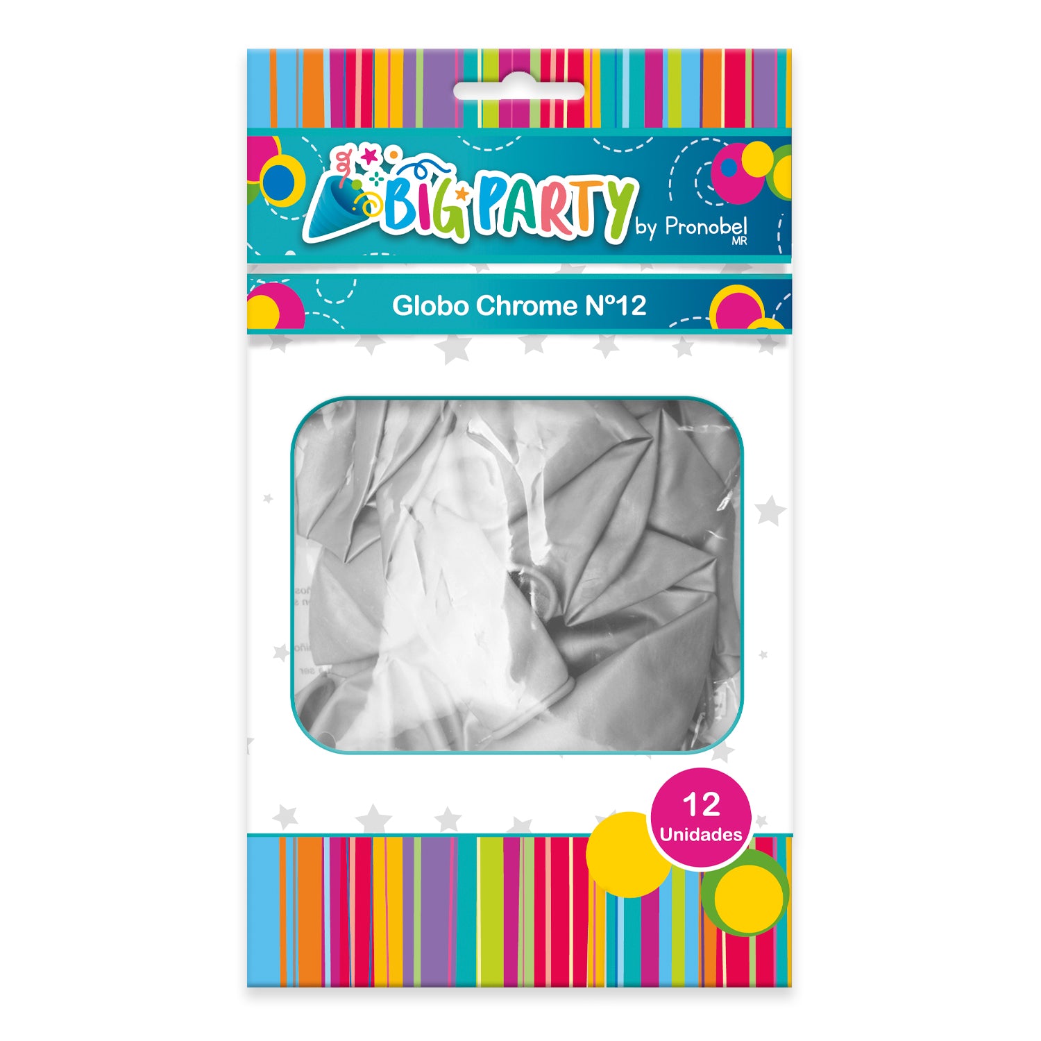 Globo Chrome N° 12 Plateado 12 Un. | Big Party