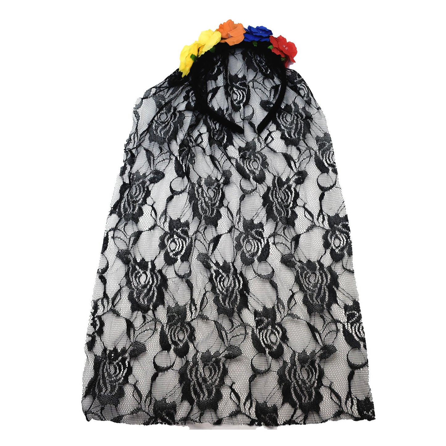 Cintillo Velo Halloween Con Flores 40x18 cm Big Party