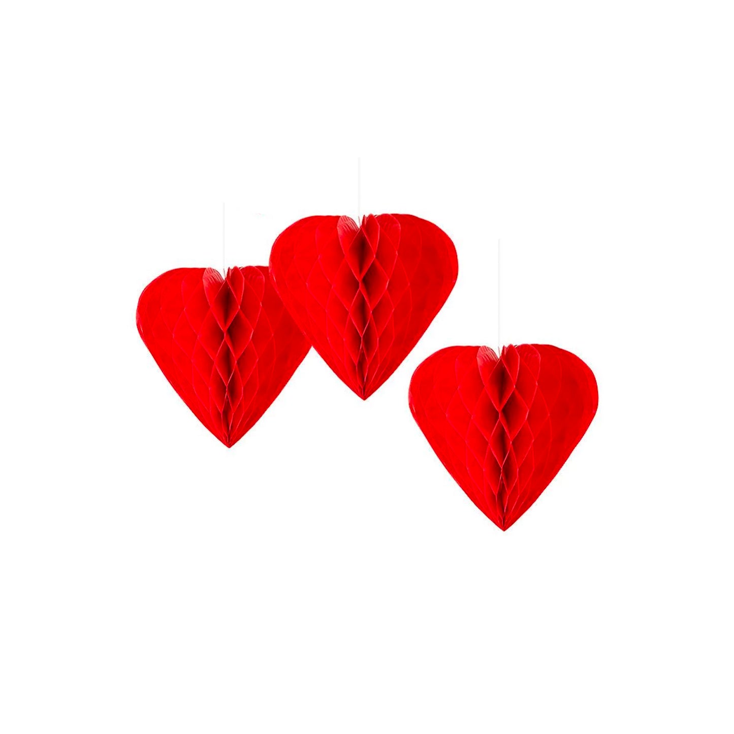 Set 3 Adornos Corazon Rojo | Big Party