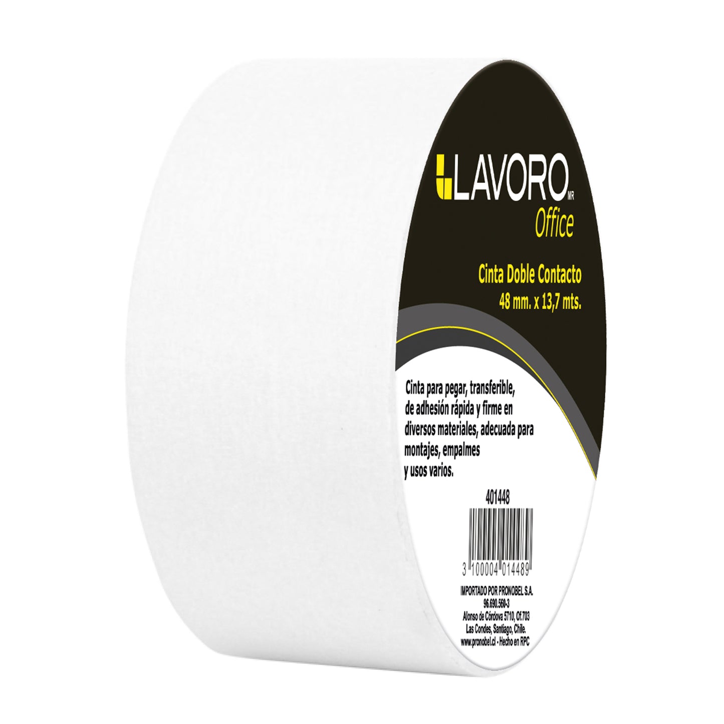 Cinta Doble Contacto 48 mm x 13.7 Mt Blanco | Lavoro
