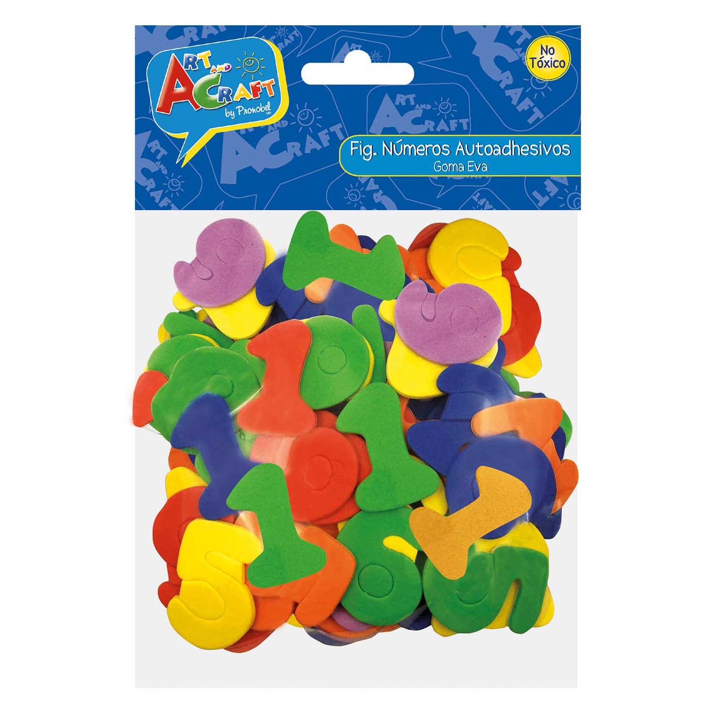 Figura Goma Eva Números Autoadhesivo 56 Piezas Colores Surtidos | Art & Craft