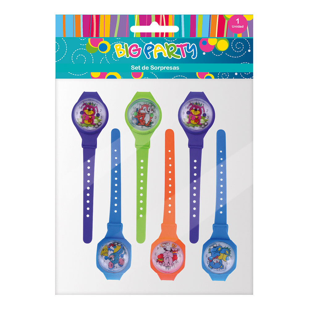 Set Sorpresa 6 Relojes En Bolsa Con Header | Big Party
