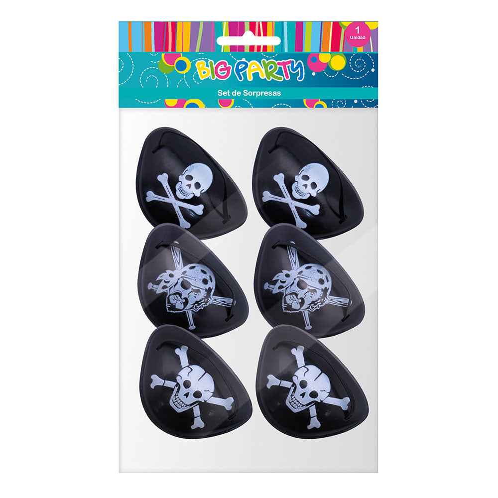 Set Sorpresa 6 Parches Pirata En Bolsa Con Header | Big Party