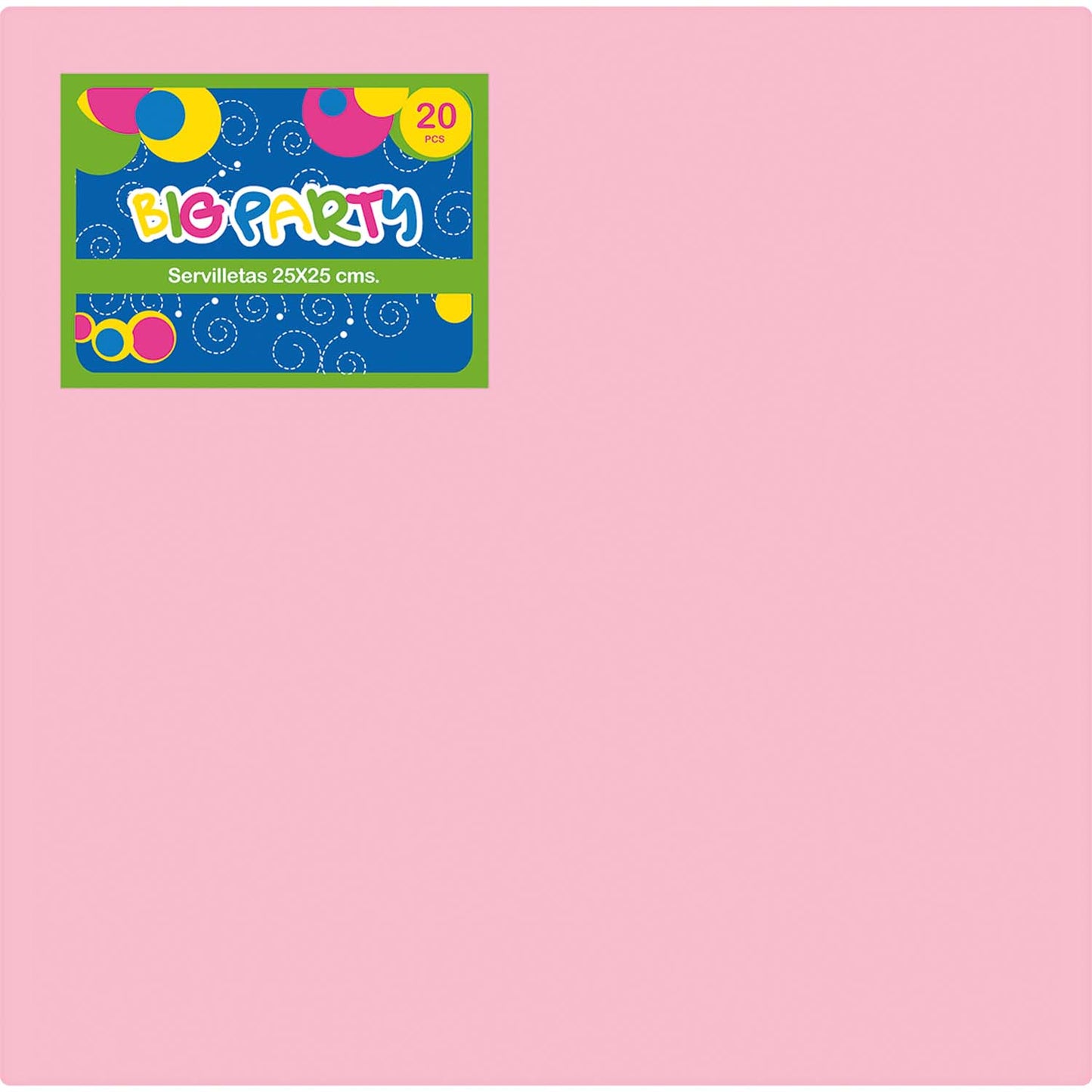 Servilleta Rosado 25x25 cm 20 Piezas | Big Party