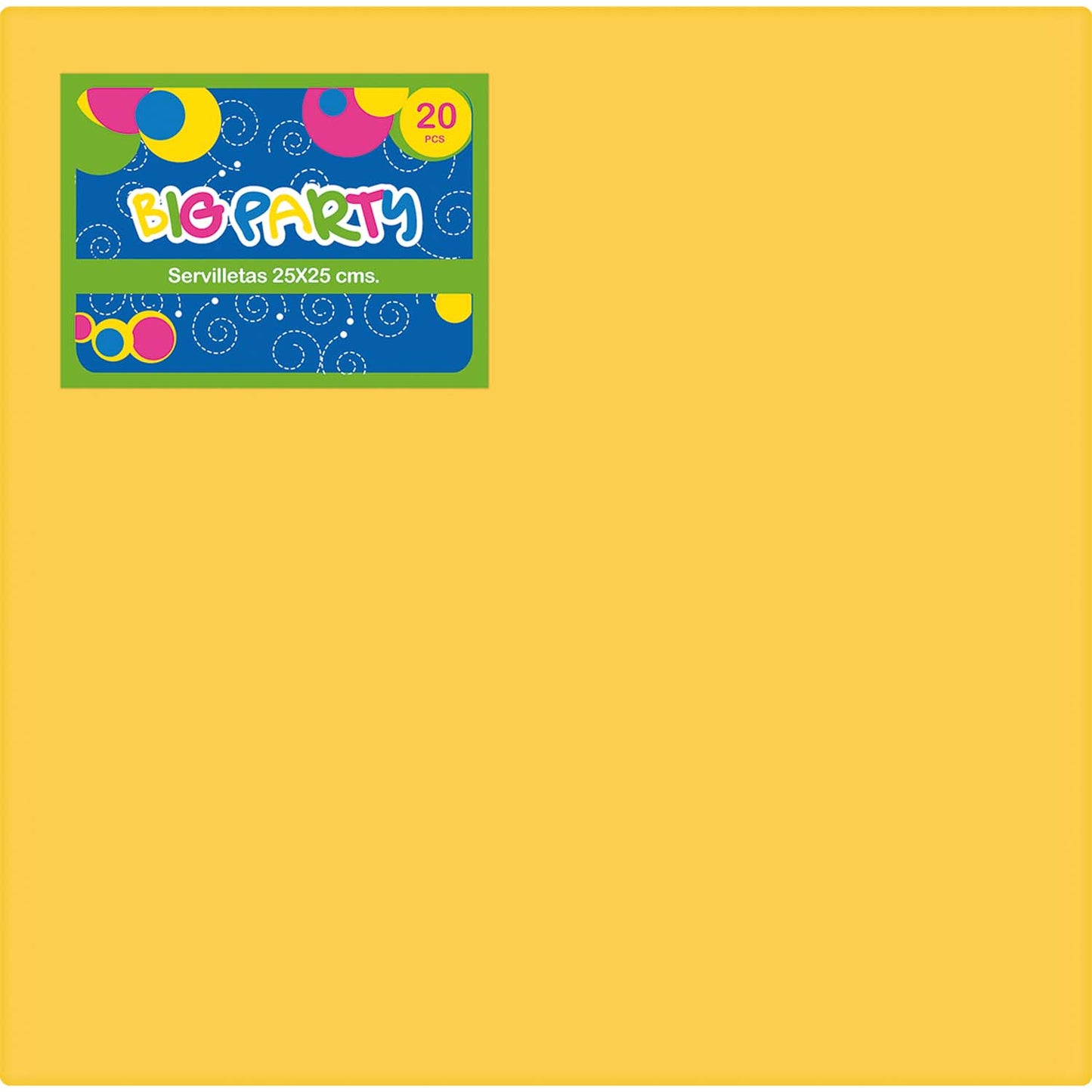 Servilleta Amarillo 25x25 cm 20 Piezas | Big Party