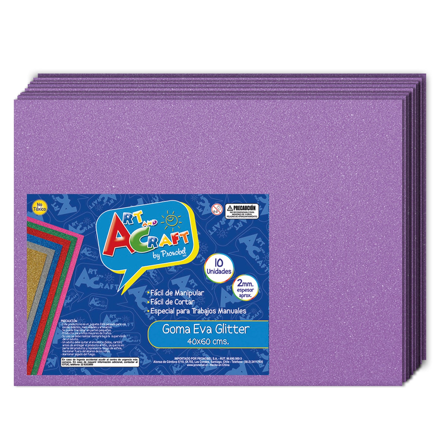 Goma Eva Glitter 40x60 cm Lila 10 Unidades | Art & Craft