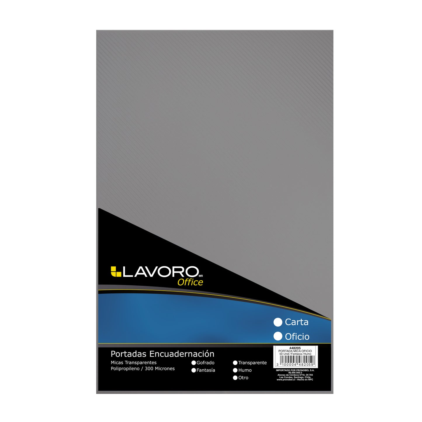Portada Encuadernación Mica Humo Rayada Oficio 300 Mic 50 un | Lavoro