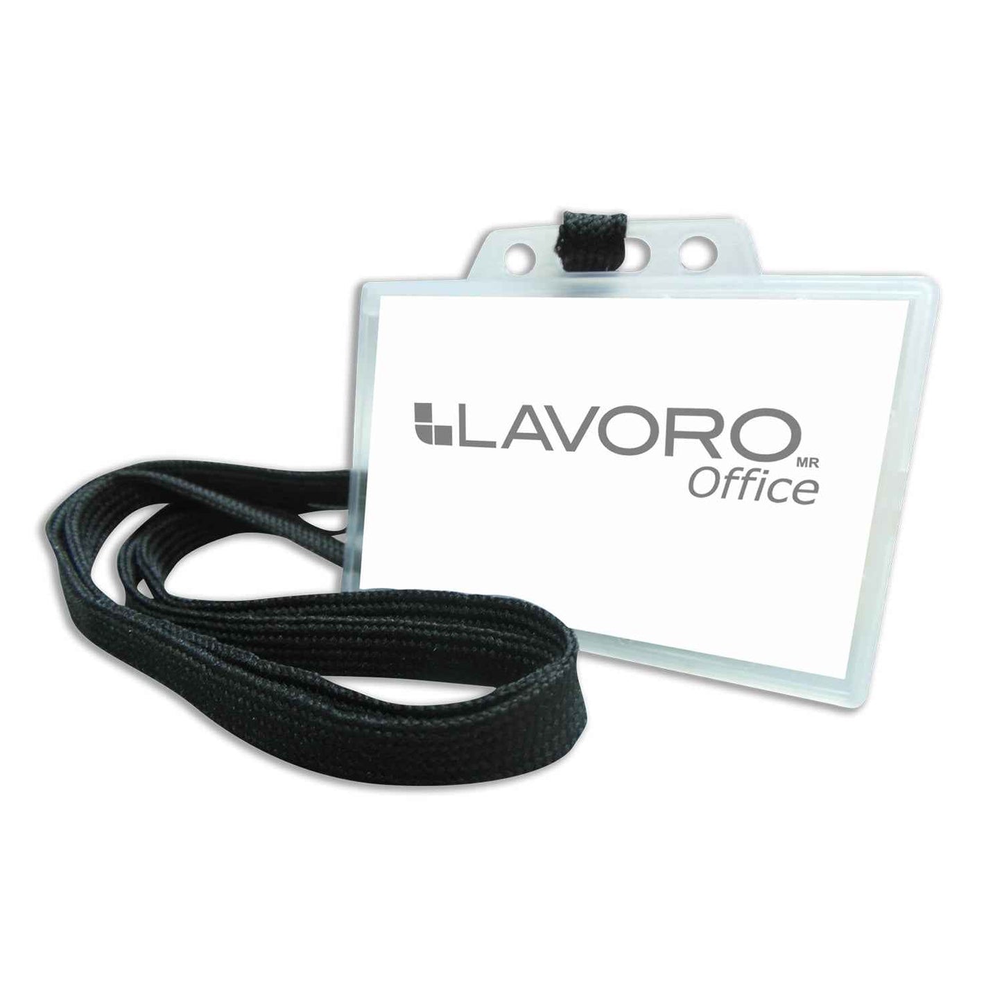 Porta Credencial 9 x 5,8 cm Con Cordón Negro 25 Uni | Lavoro