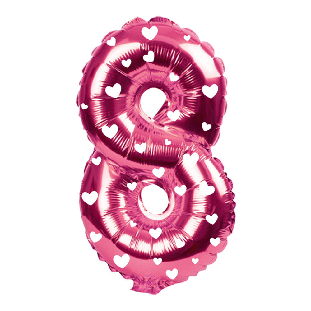 Globo Metálico Rosado 76 cm N° 8 | Big Party