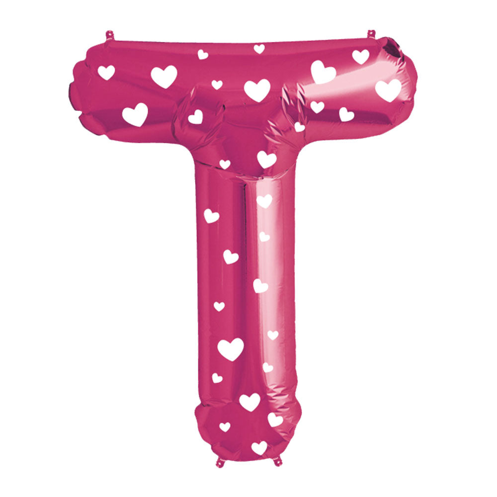 Globo Metálico Rosado 76 cm Letra T | Big Party