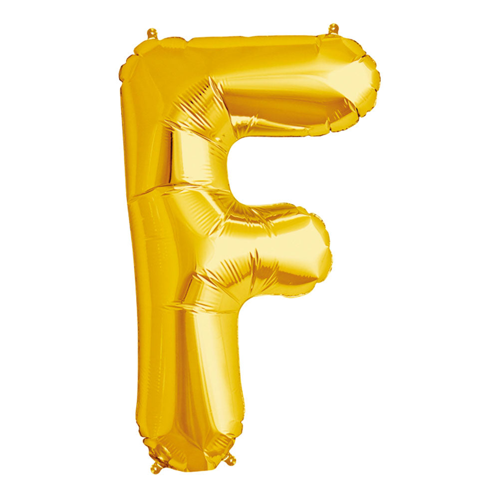 Globo Metálico Dorado 76 cm Letra F | Big Party