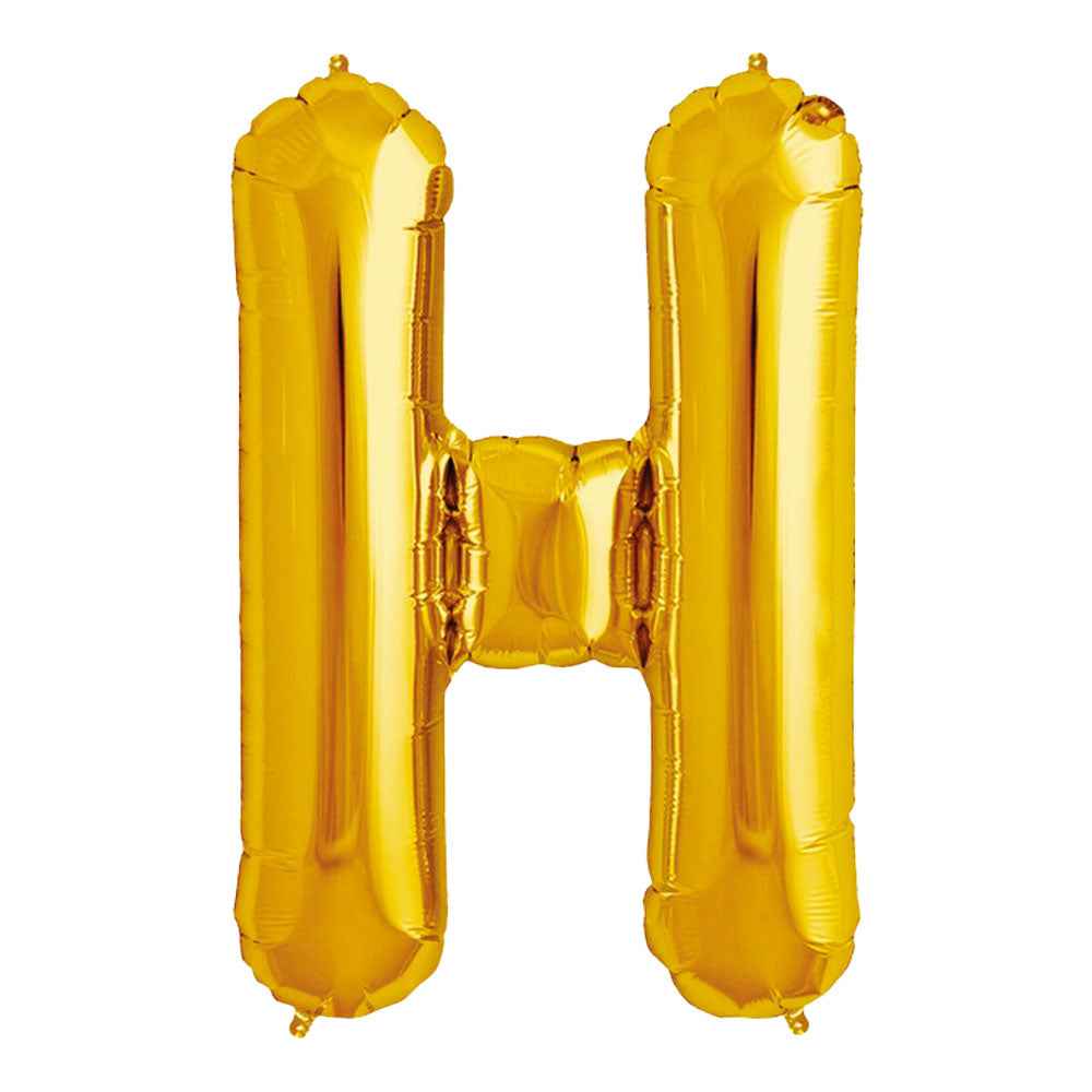 Globo Metálico Dorado 76 cm Letra H | Big Party