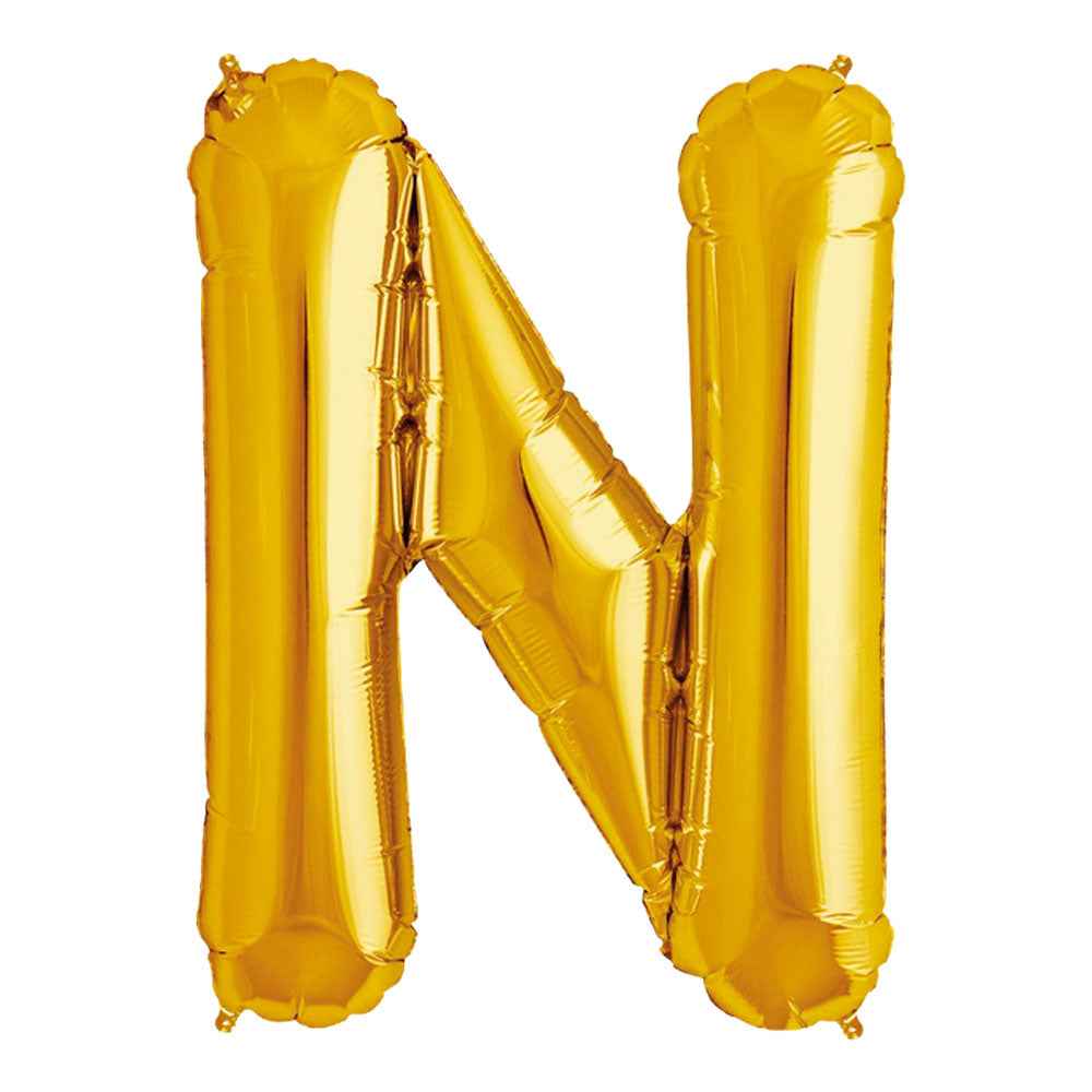 Globo Metálico Dorado 76 cm Letra N | Big Party