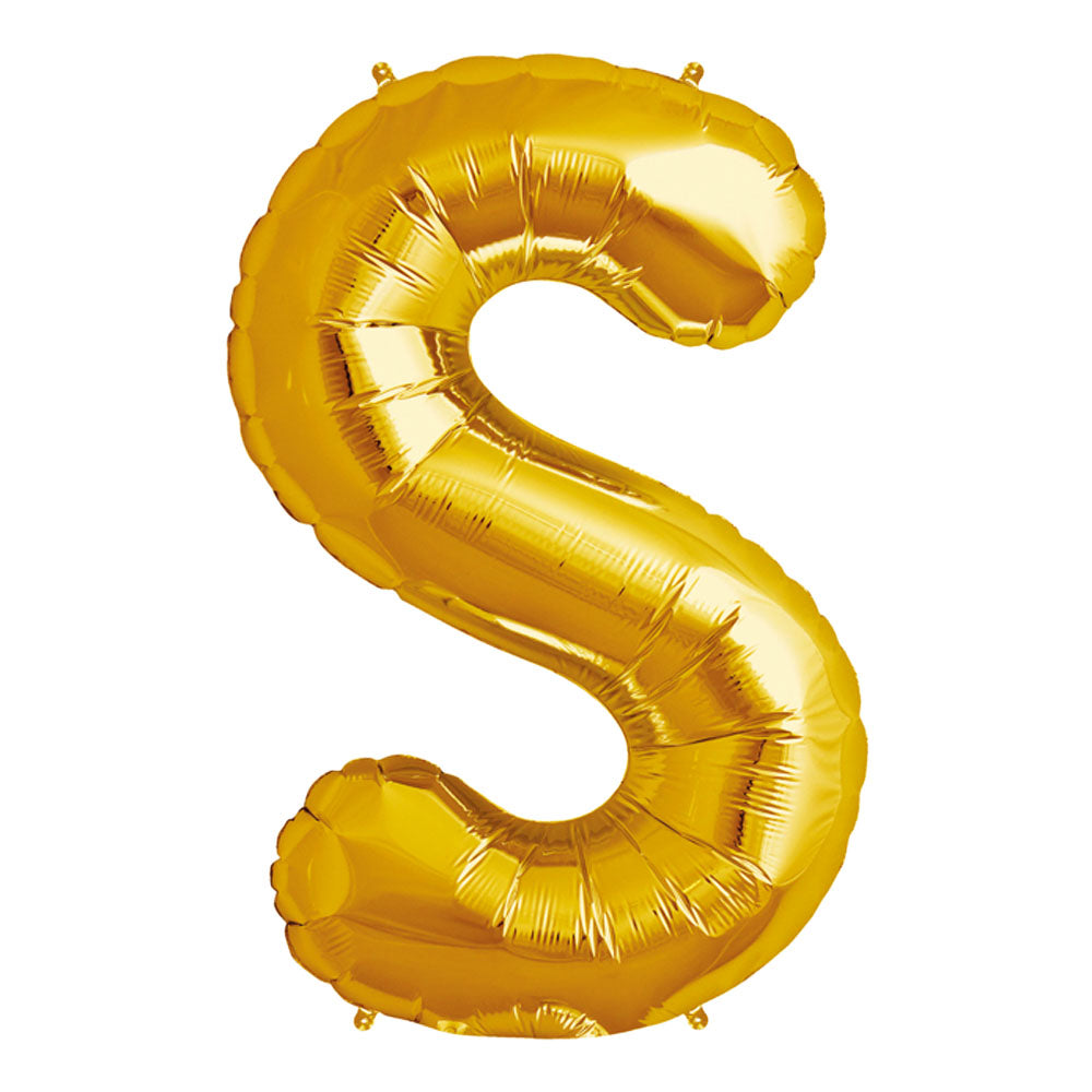 Globo Metálico Dorado 76 cm Letra S | Big Party