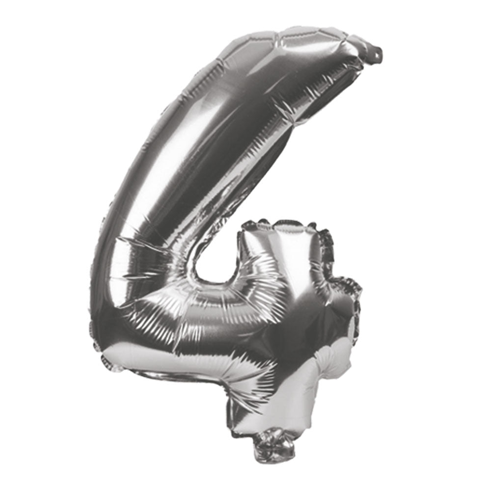 Globo Metálico Plateado 76 cm N° 4 | Big Party