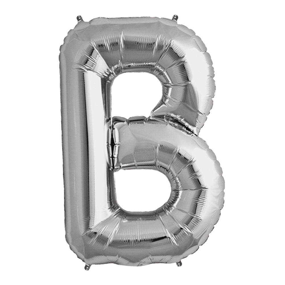 Globo Metálico Plateado 76 cm Letra B | Big Party
