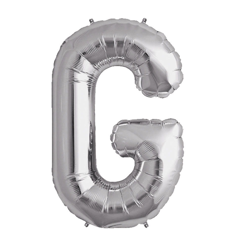 Globo Metálico Plateado 76 cm Letra G | Big Party