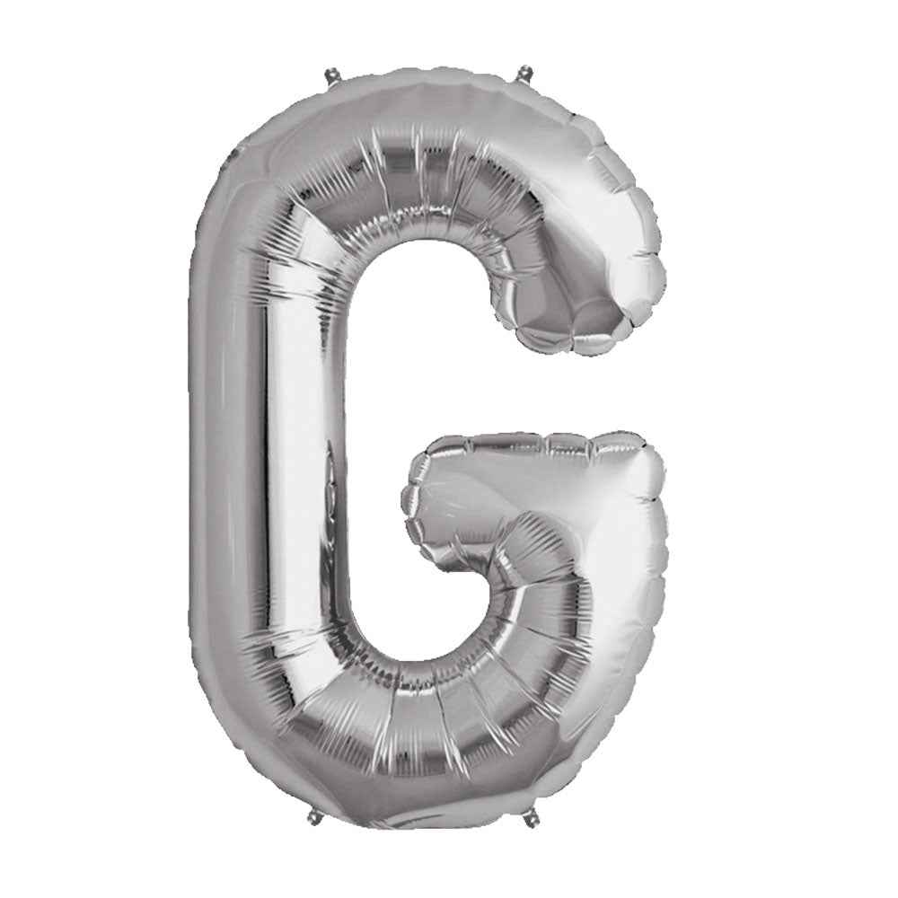 Globo Metálico Plateado 76 cm Letra G | Big Party