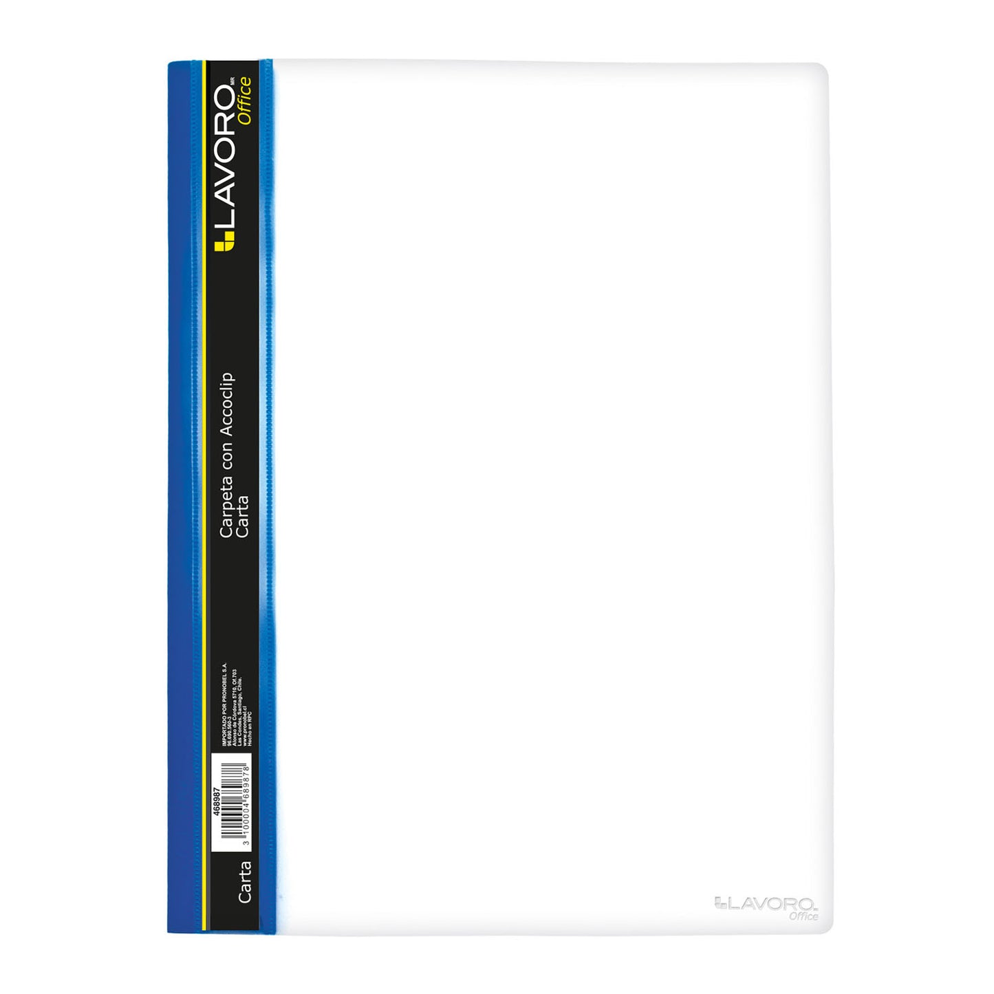 Carpeta con Accoclip Carta Vinil Transparente Azul Lavoro
