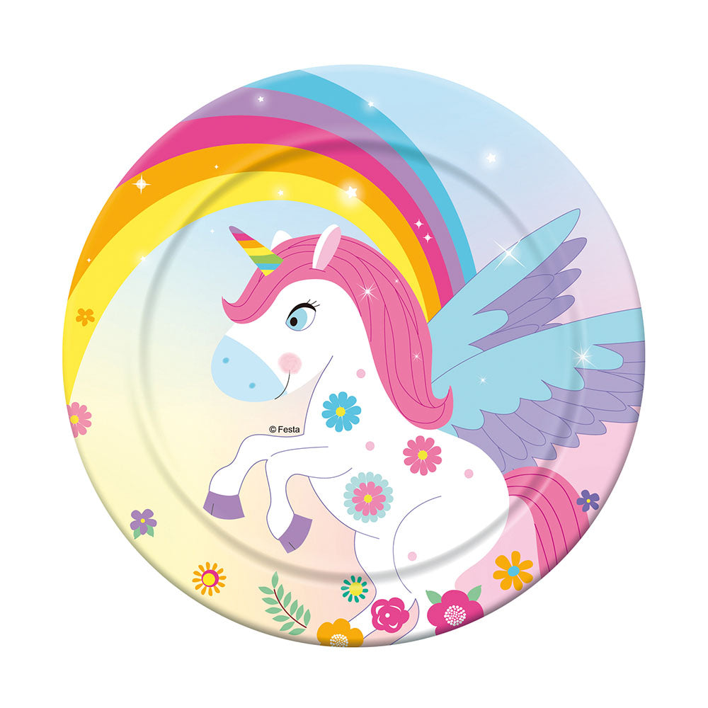 Set 6 Platos 18 cm Unicornio | Big Party