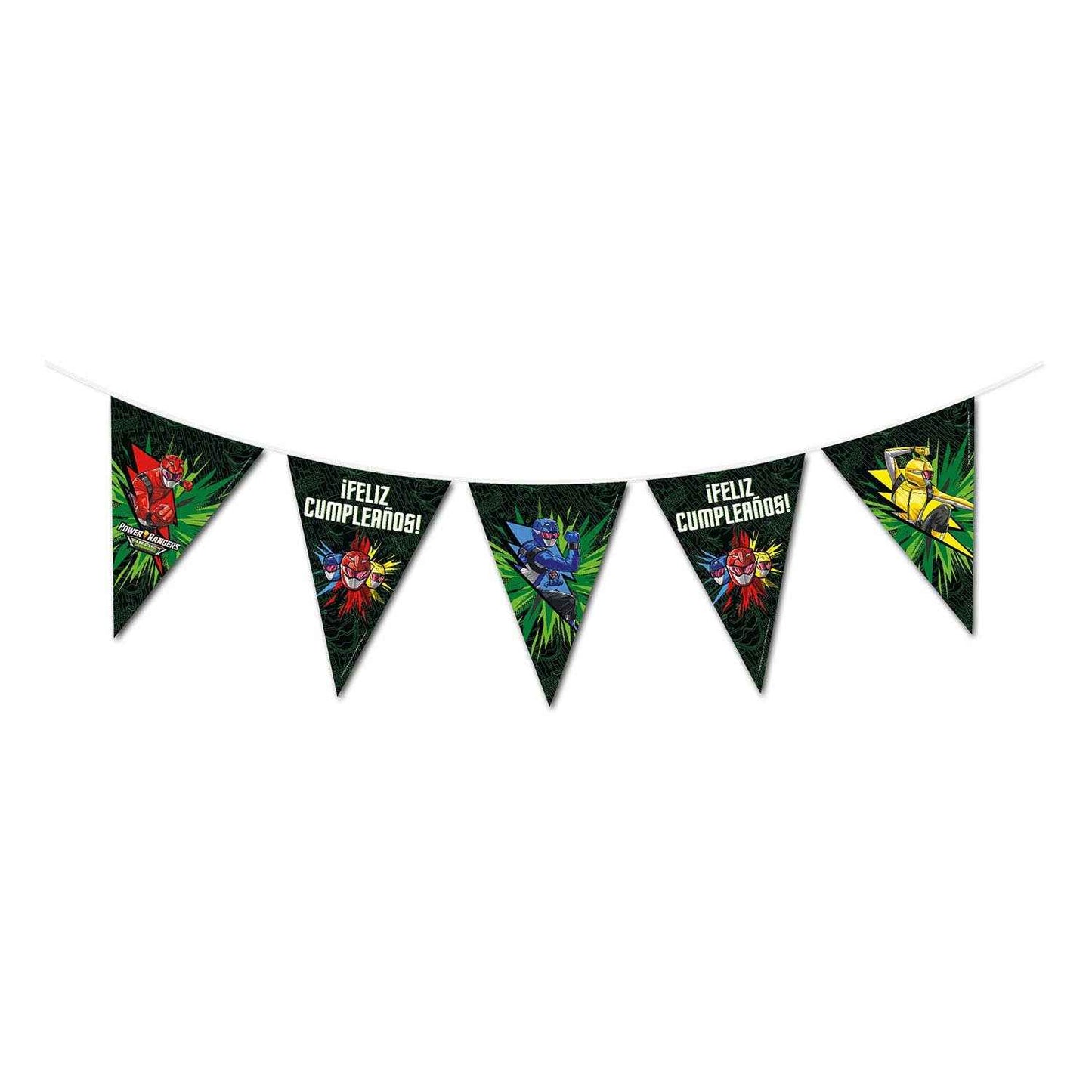Set Banderines Feliz Cumpleaños Power Ranger | Power Rangers