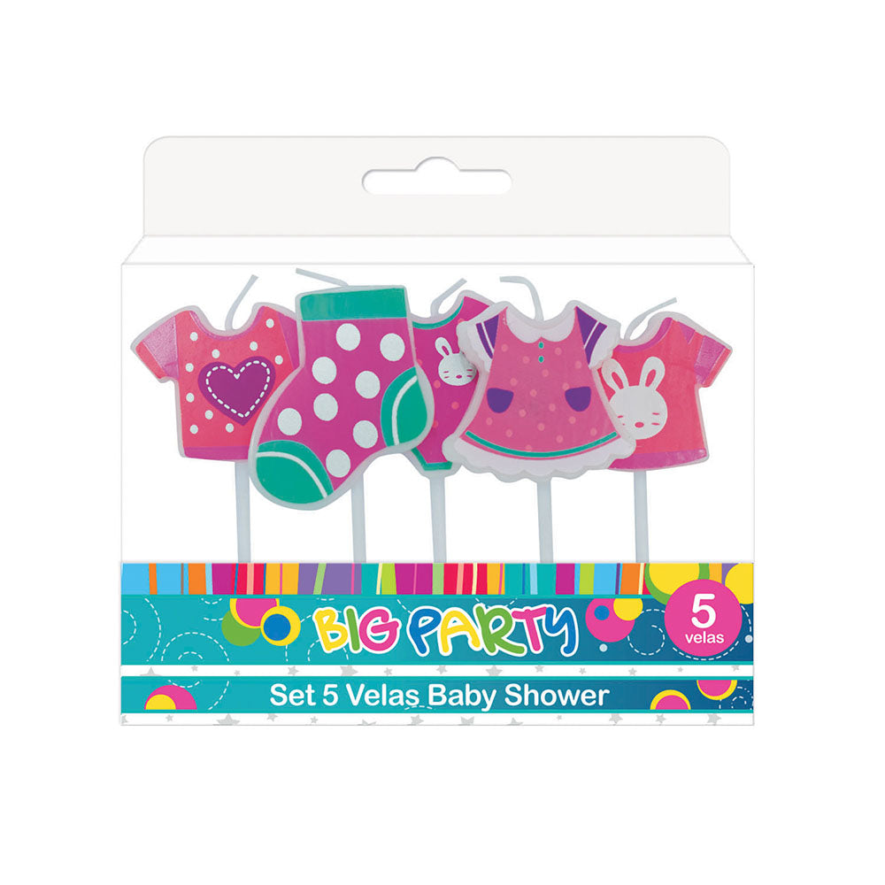 Velas 5 Piezas Baby Shower | Big Party