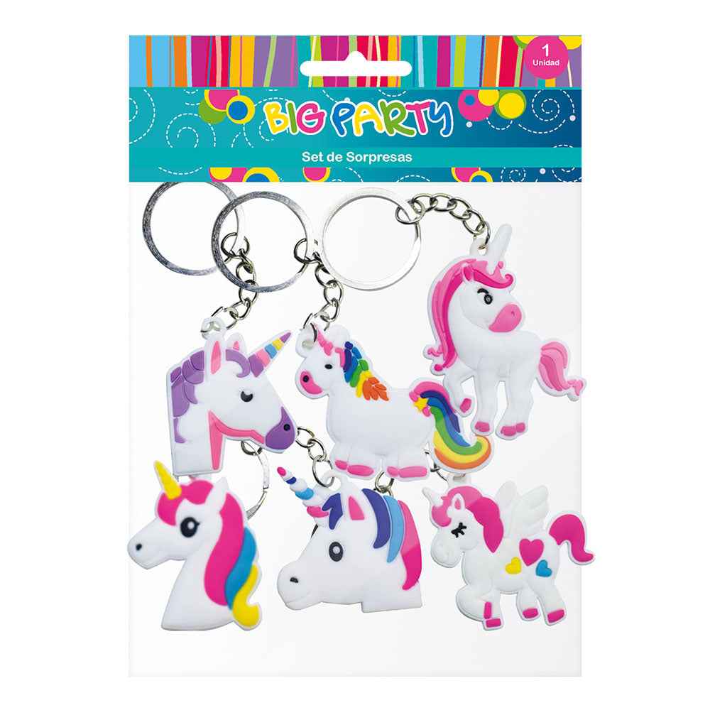 Set Sorpresas 6 Llaveros Unicornios | Big Party
