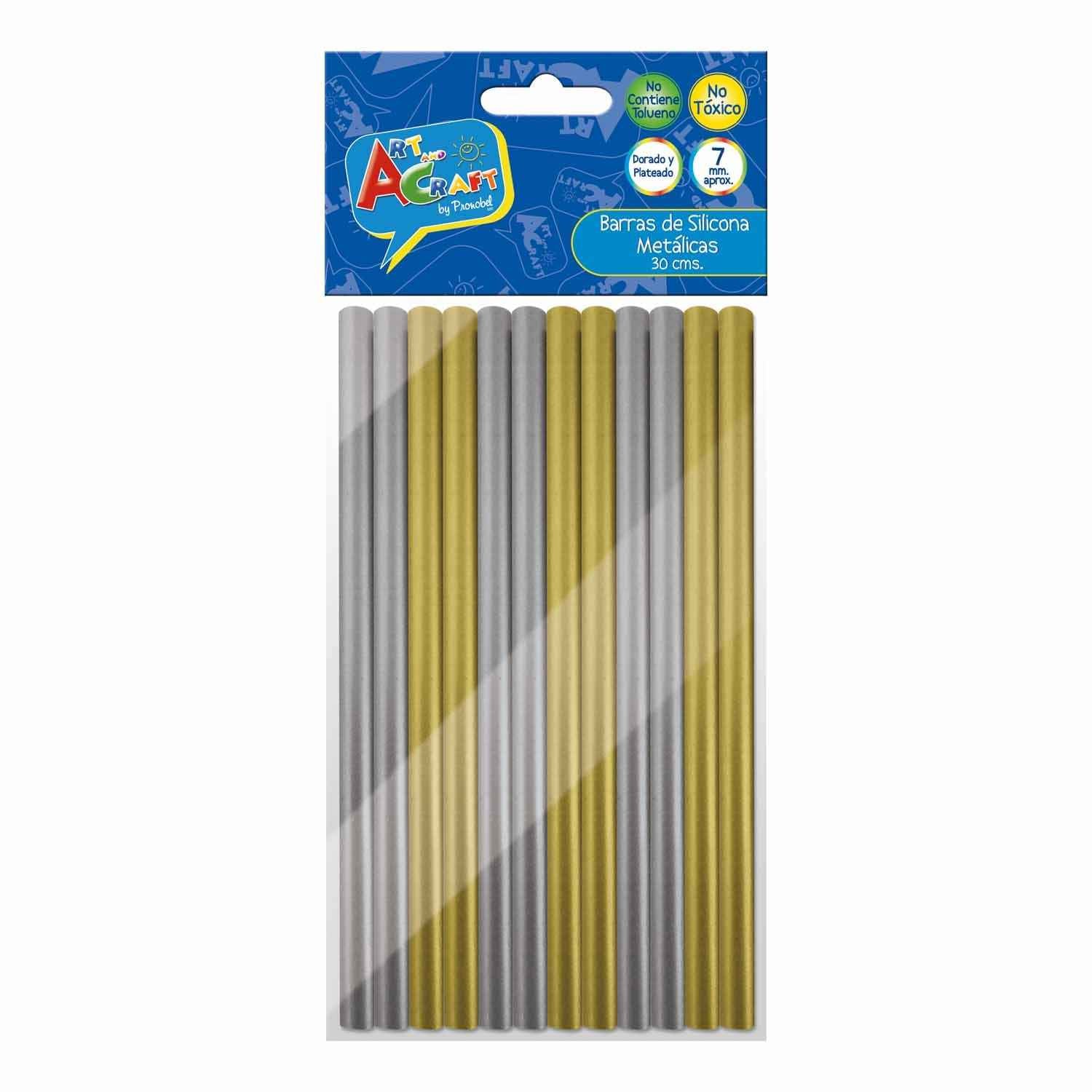 Adhesivo En Barra Silicona 12 unidades Dorado/Plateado | Art & Craft