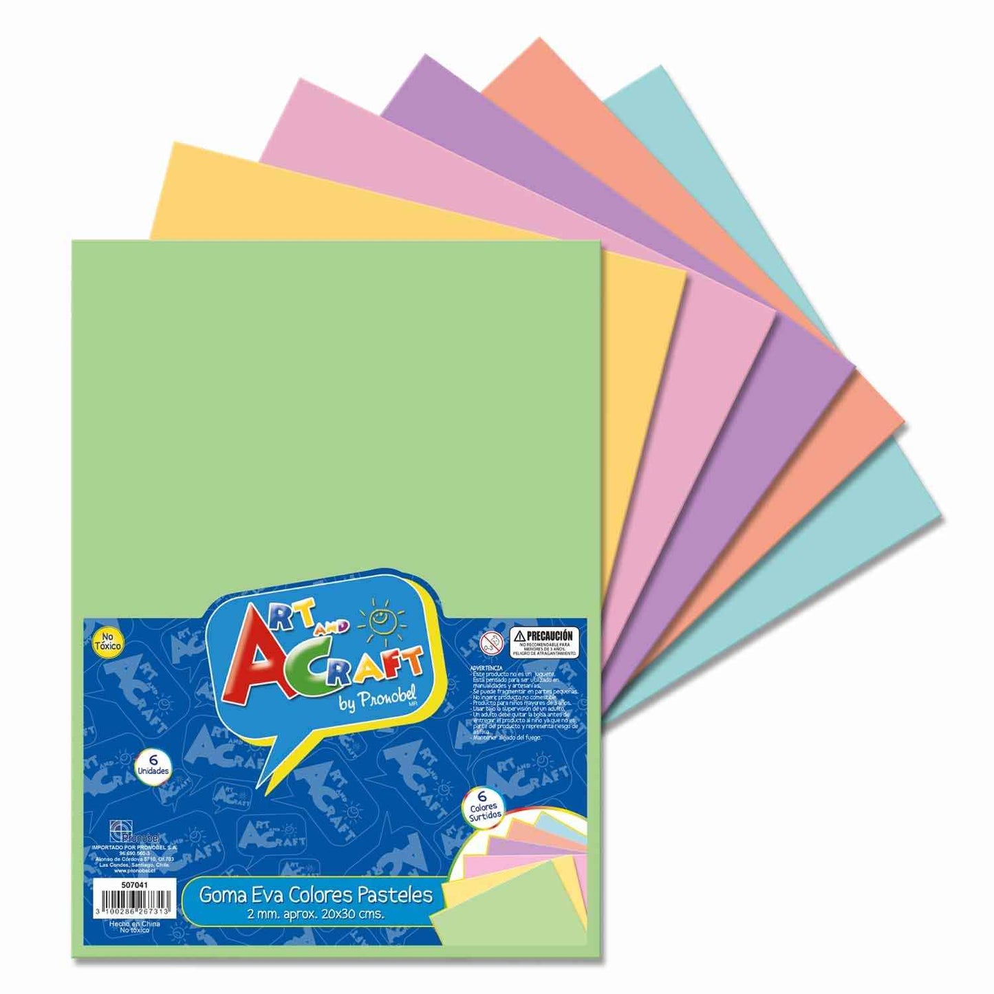 Goma Eva Colores Pastel 6 Piezas/Bolsa | Art & Craft