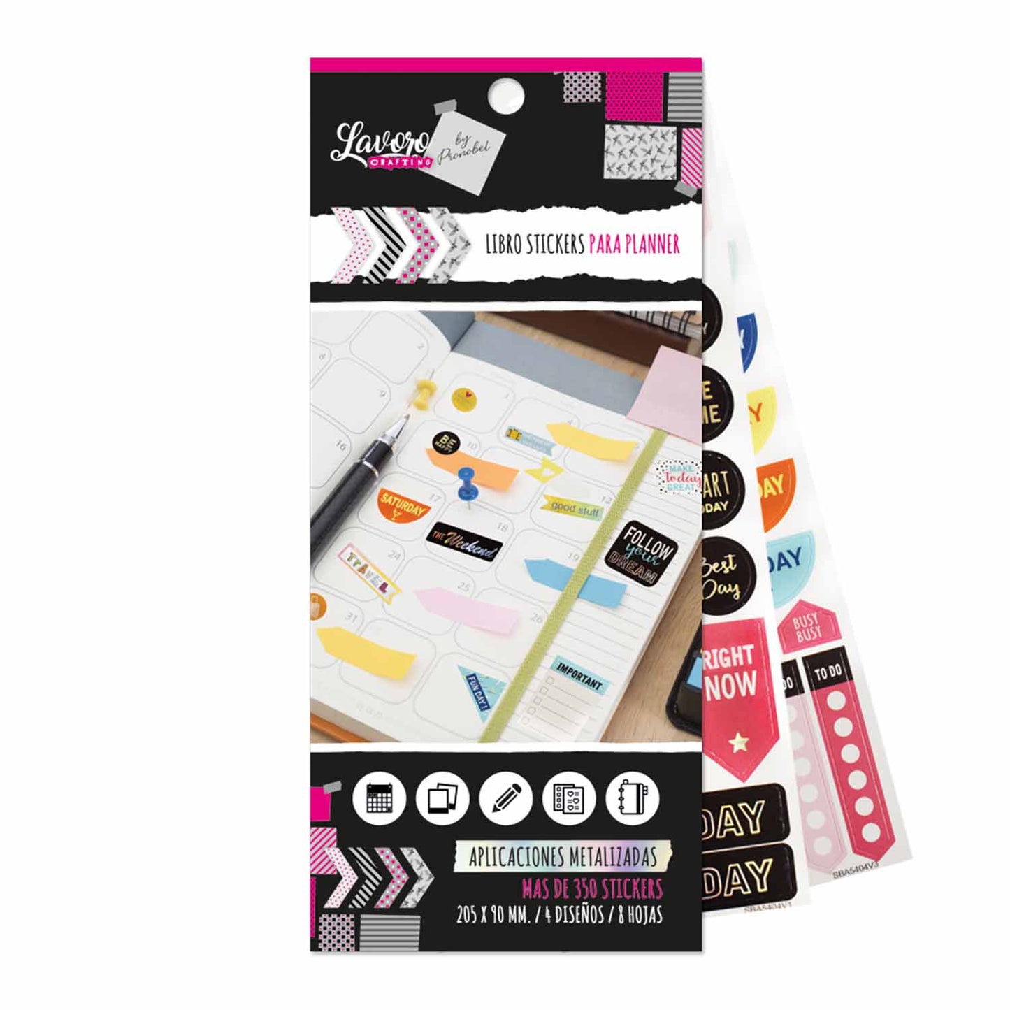 Libro Stickers Para Planner 300 Unidades Aprox 2 Surtidos | Lavoro