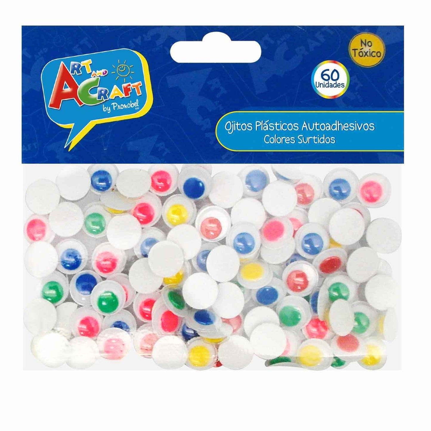 Figura Ojitos Plásticos Colores Surtidos 60 Piezas 10mm | Art & Craft