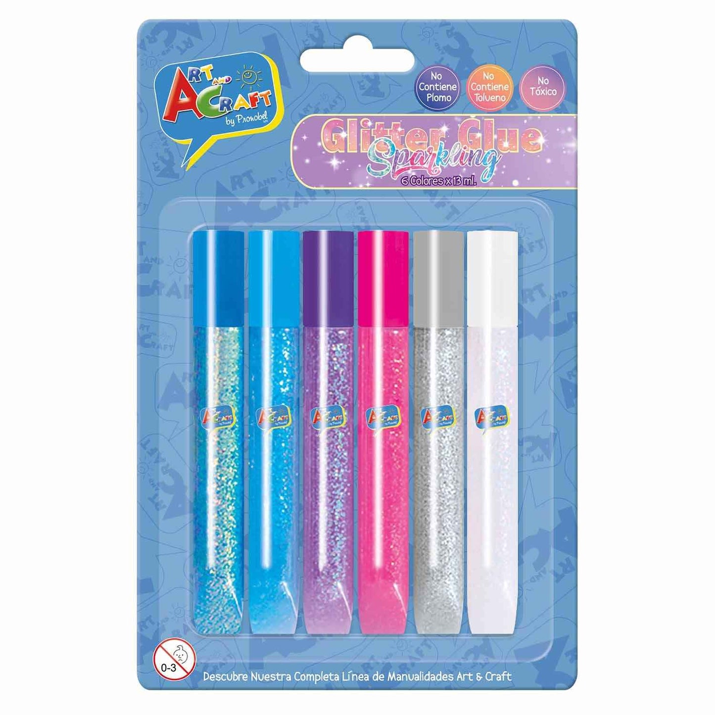 Glitter Glue Fantasía 6 Col 13 Ml | Art & Craft