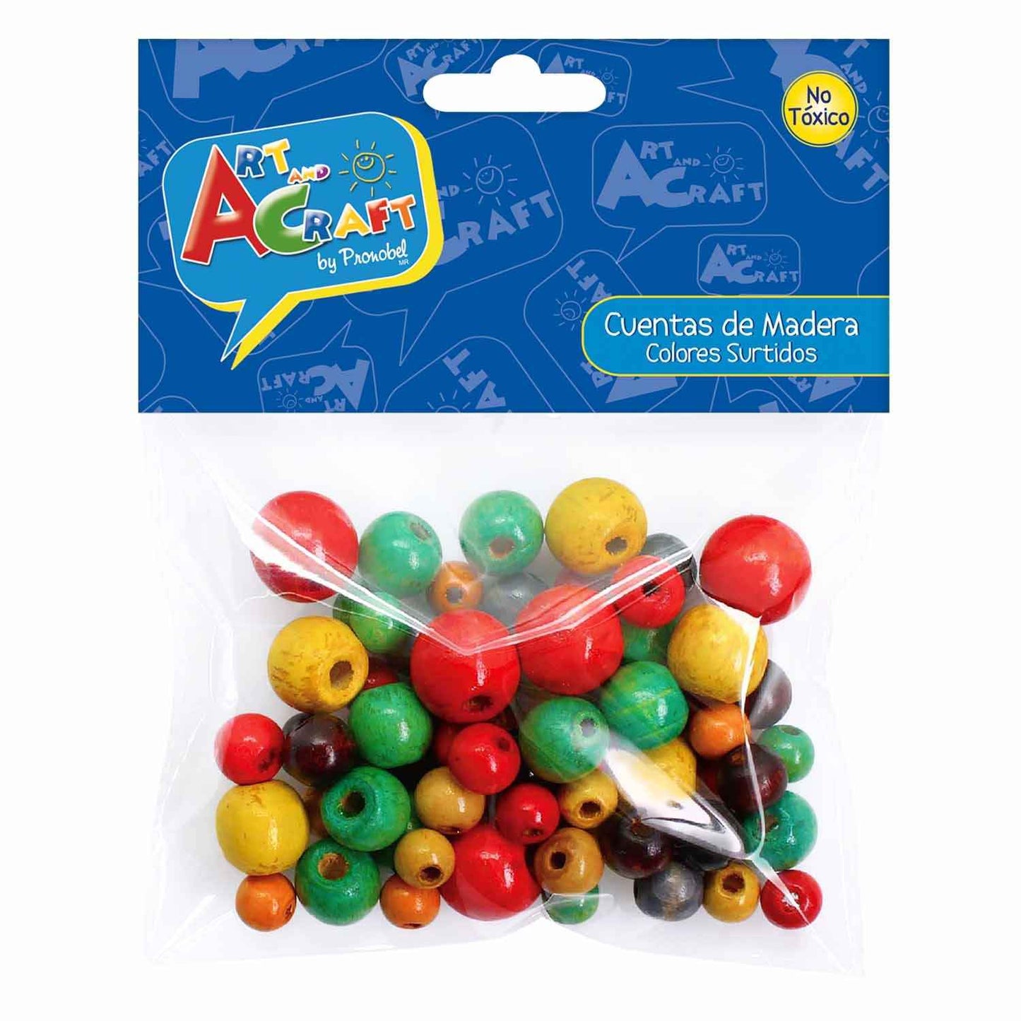 Cuentas Madera 75 Piezas Colores Surtidos | Art & Craft