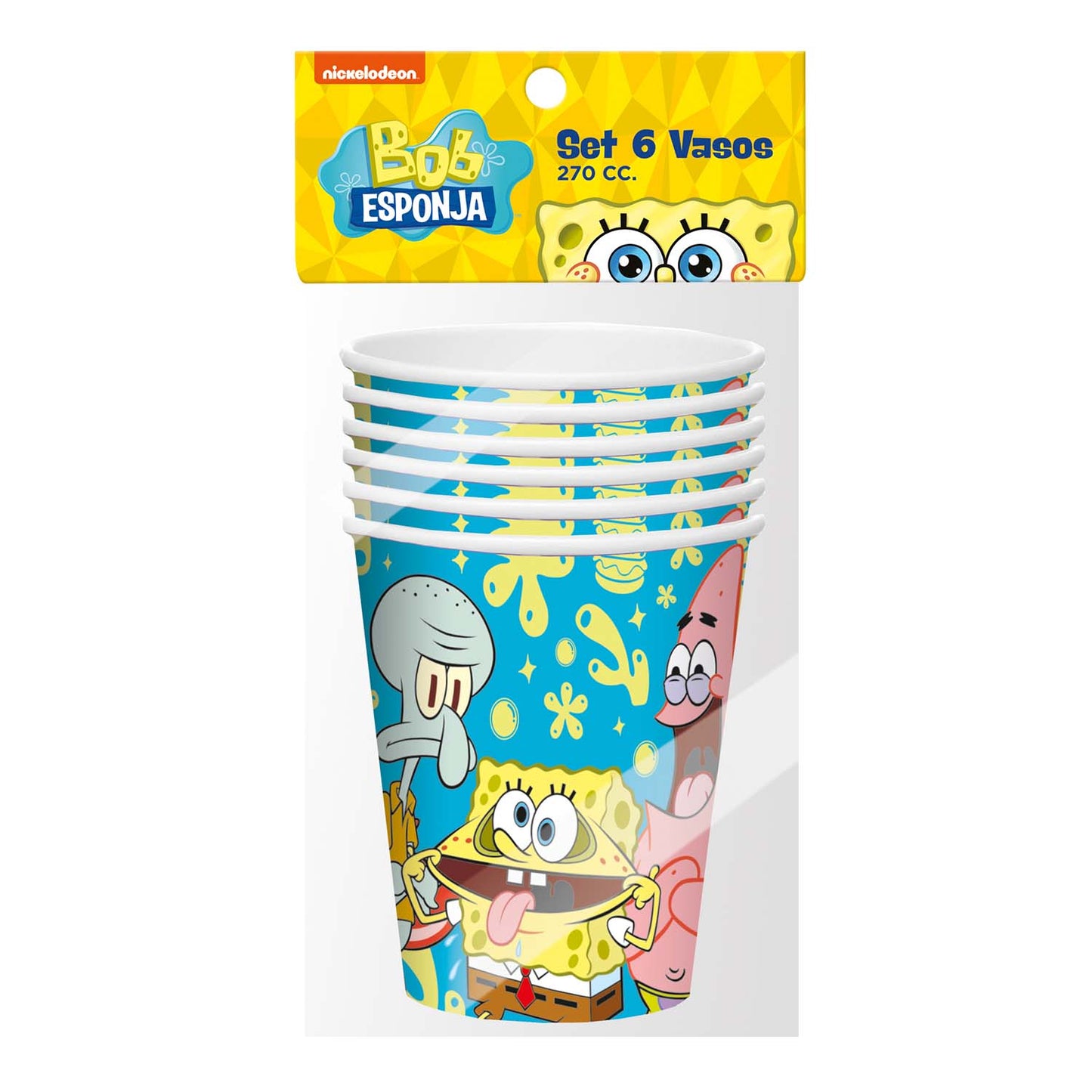 Set 6 Vasos 270 cc | Bob Esponja