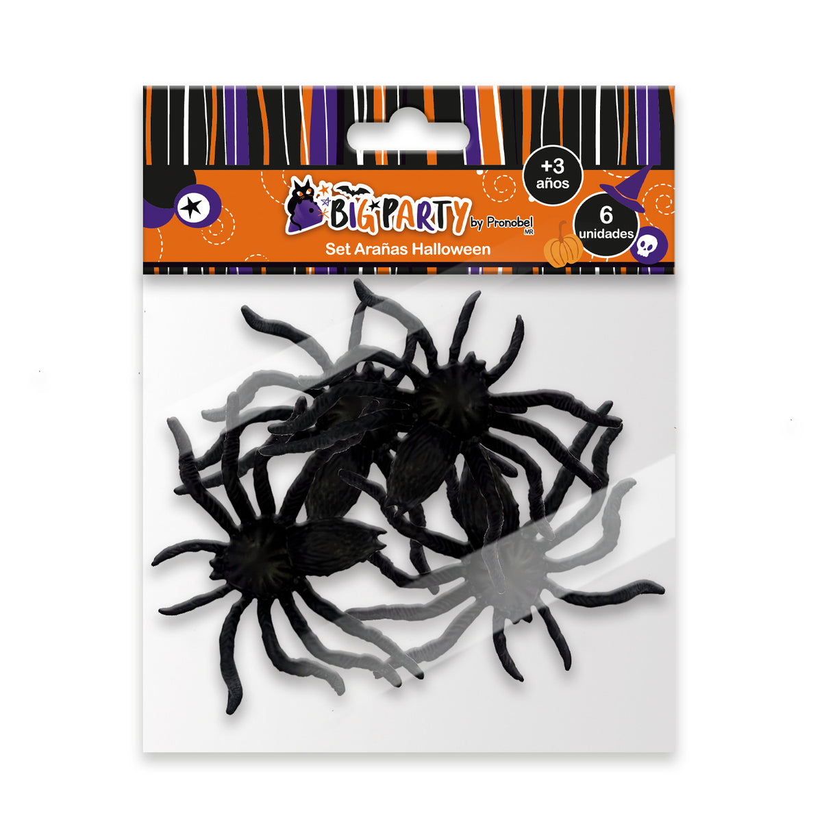 Set 6 Arañas 8x5 cm Halloween | Big Party