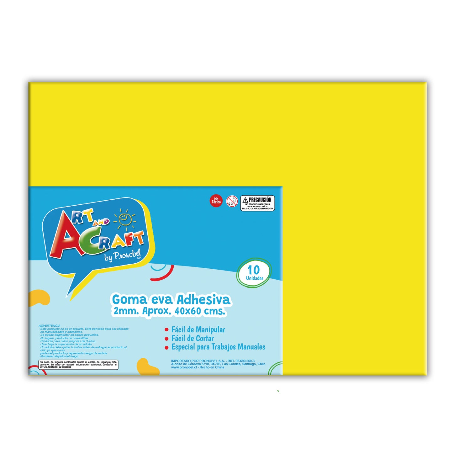 Goma Eva Adhesiva 40x60 cm 2 mm Amarillo | Art & Craft