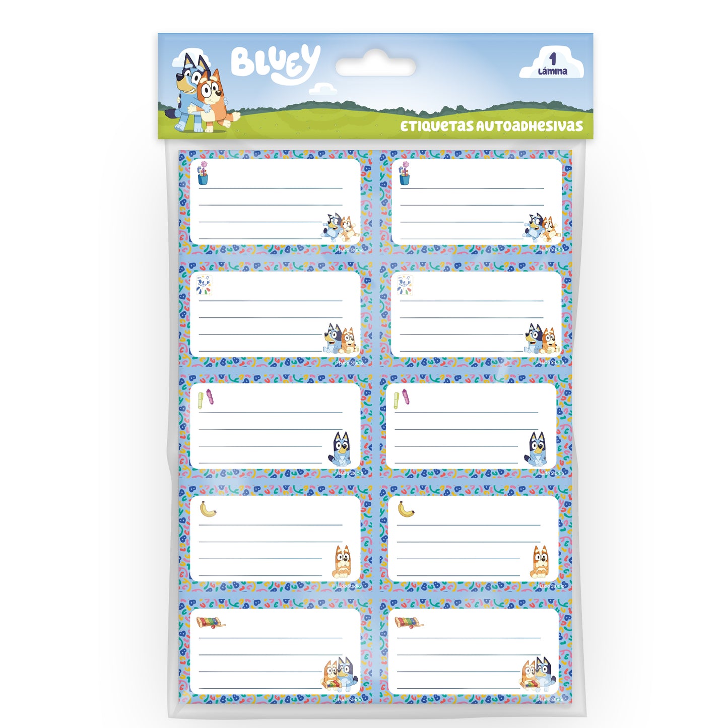 Lamina Etiqueta Escolar | Bluey