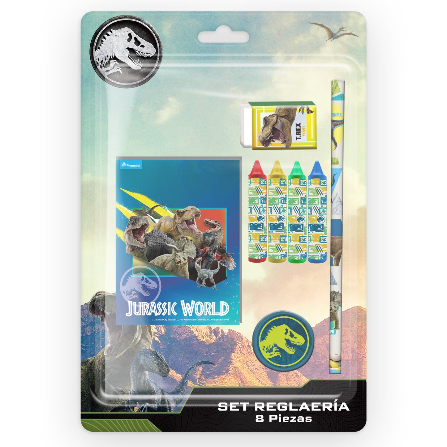Set Regalería Escolar 8 piezas | Jurassic World