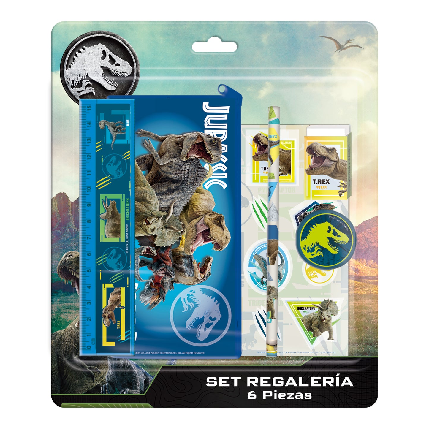 Set Regalería Escolar 6 piezas | Jurassic World