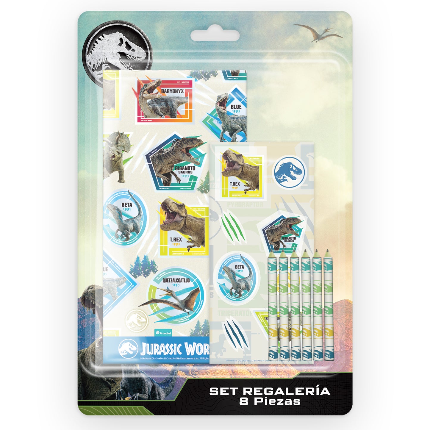 Set Escolar 8 piezas | Jurassic World