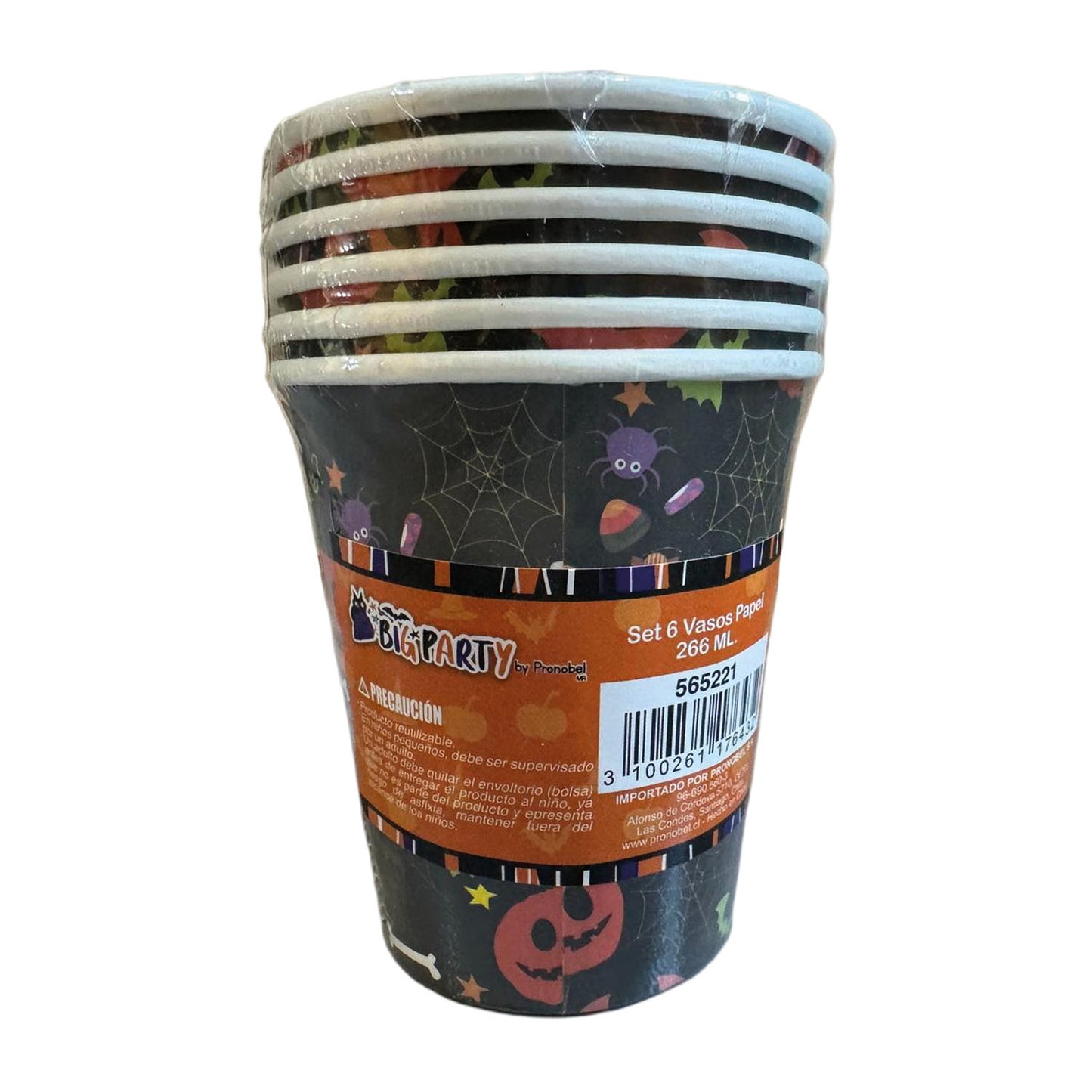 Set 6 Vasos Papel 266 ml Halloween | Big Party