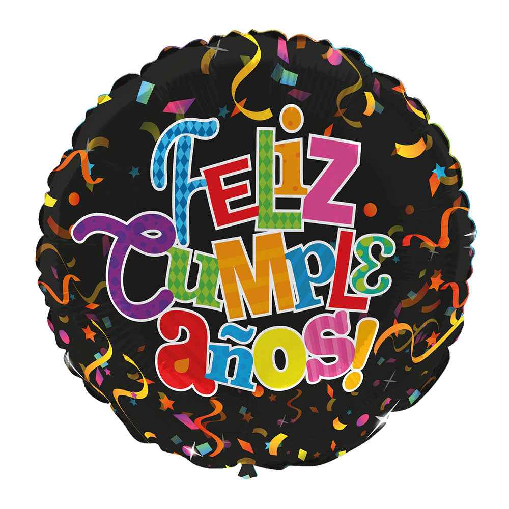 Globo Metálico Impreso Feliz Cumpleaños 18" (47x45,5 cm) | Big Party