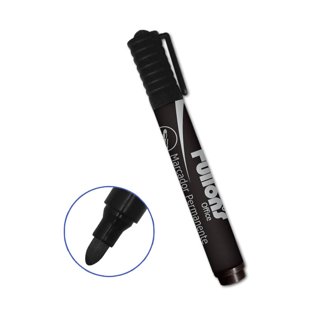 Marcador Permanente Punta Redonda Negro | Fultons
